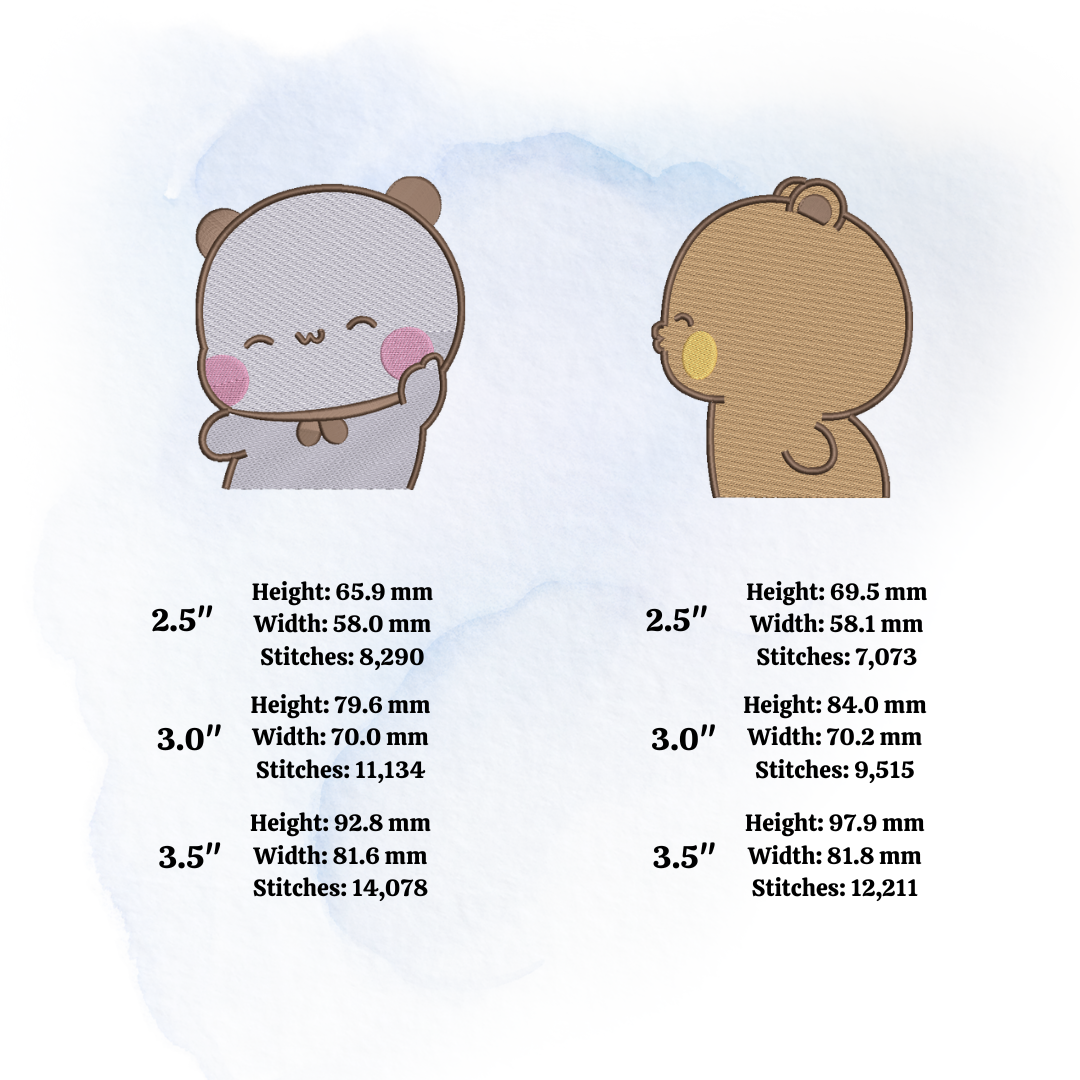 Bubu Dudu Embroidery Machine Design,Valentine's Day Embroidery,Instant Download,Bubu Dudu Bear,Couple Gift