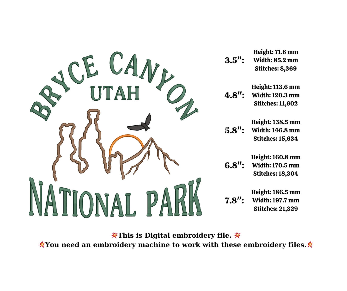 Bryce Canyon national park embroidery design national park crew,national park style,Utah embroidery,Utah embroidery,Utah crewneck