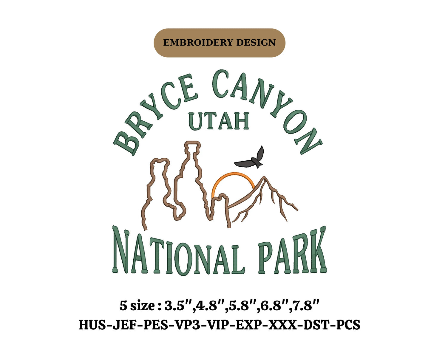 Bryce Canyon national park embroidery design national park crew,national park style,Utah embroidery,Utah embroidery,Utah crewneck