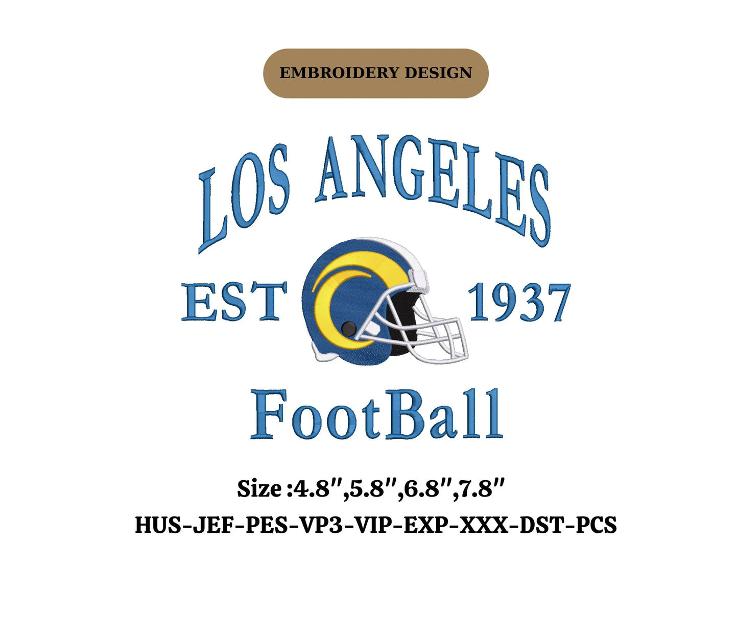 Los Angeles Football embroidery state embroidery state embroidery city lover US location embroidery