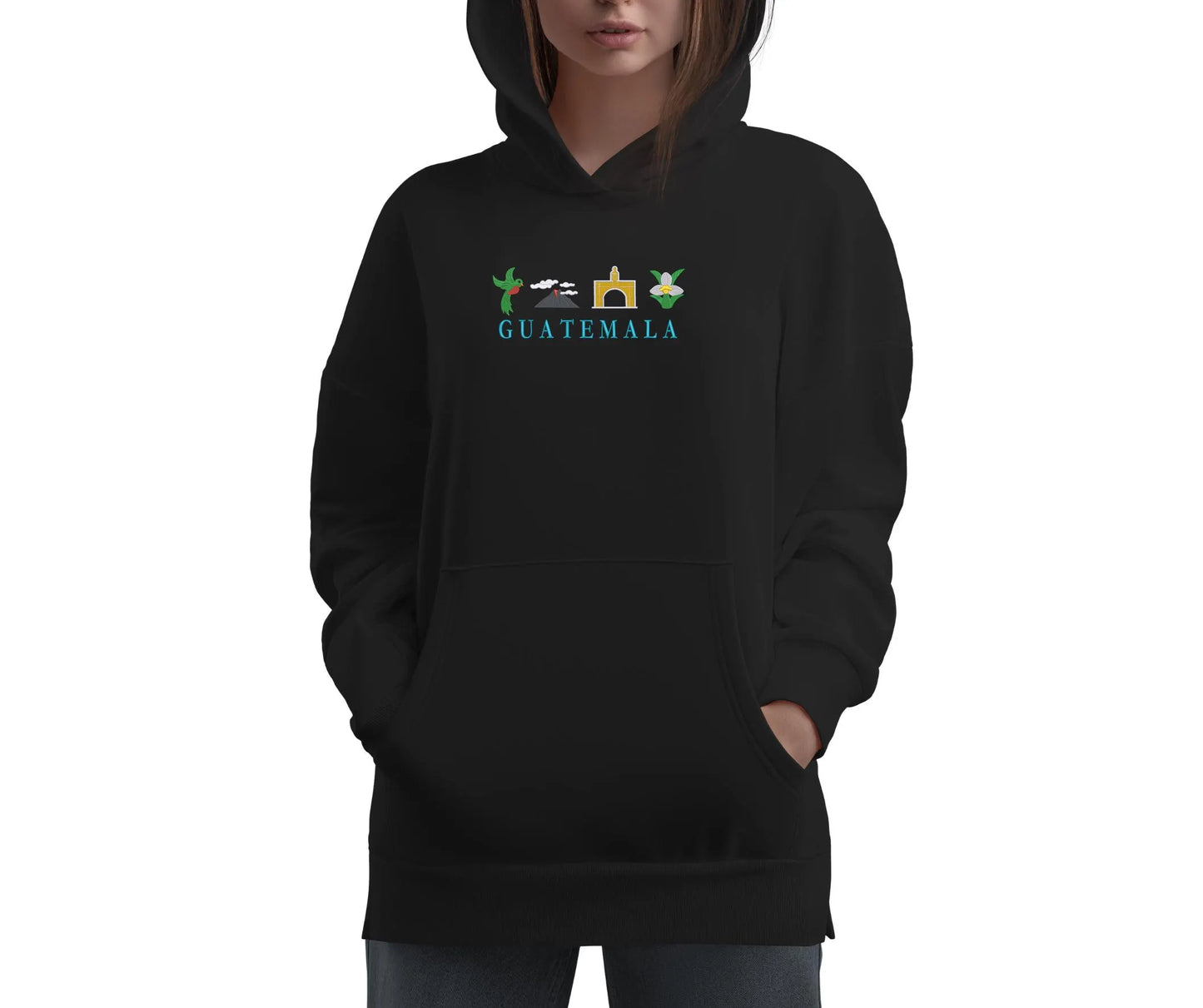 Guatemala Embroidery Design Monja Blanca Quetzal, Antigua Volcano Shirt, Atitlan Gift, Flag Lover, Hoodie