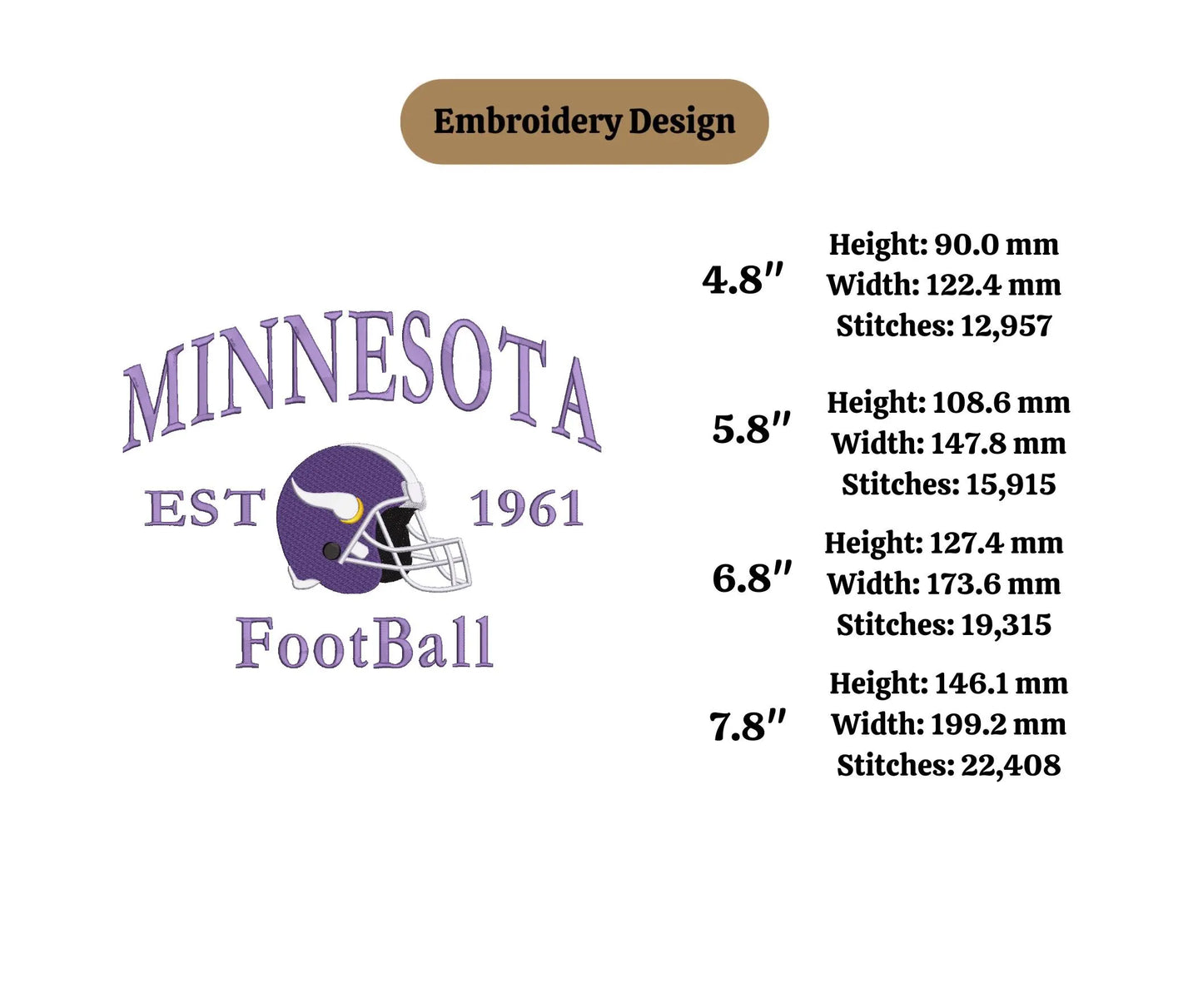 Minesota Football embroidery state embroidery state embroidery city lover US location embroidery