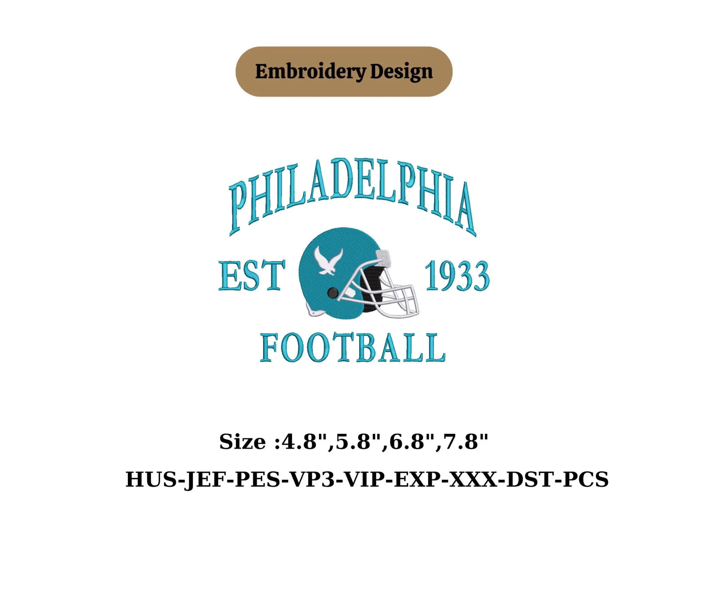 Football game day embroidery PHILADELPHIA state machine embroidery file PHILADELPHIA Team Embroidery Design,Game Day Apparel