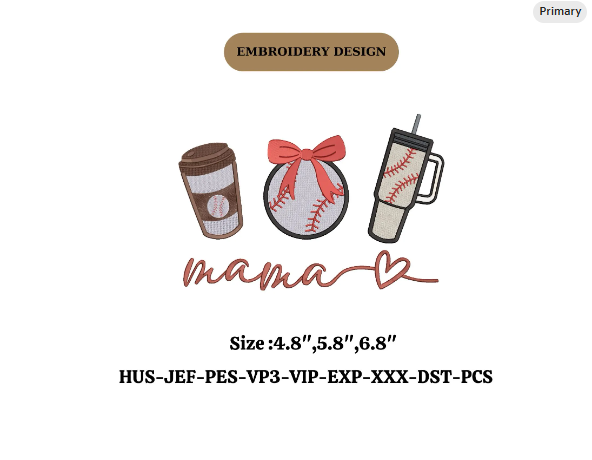 Baseball Mama Embroidery trendy Baseball mama Embroidery Sport Embroidery machine Design