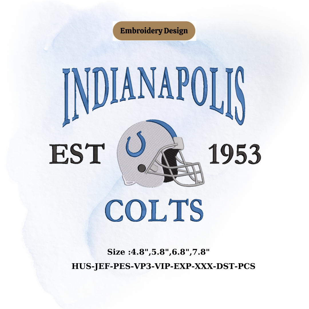 INDIANAPOLIS COLTS embroidery state embroidery state embroidery city lover US location embroidery