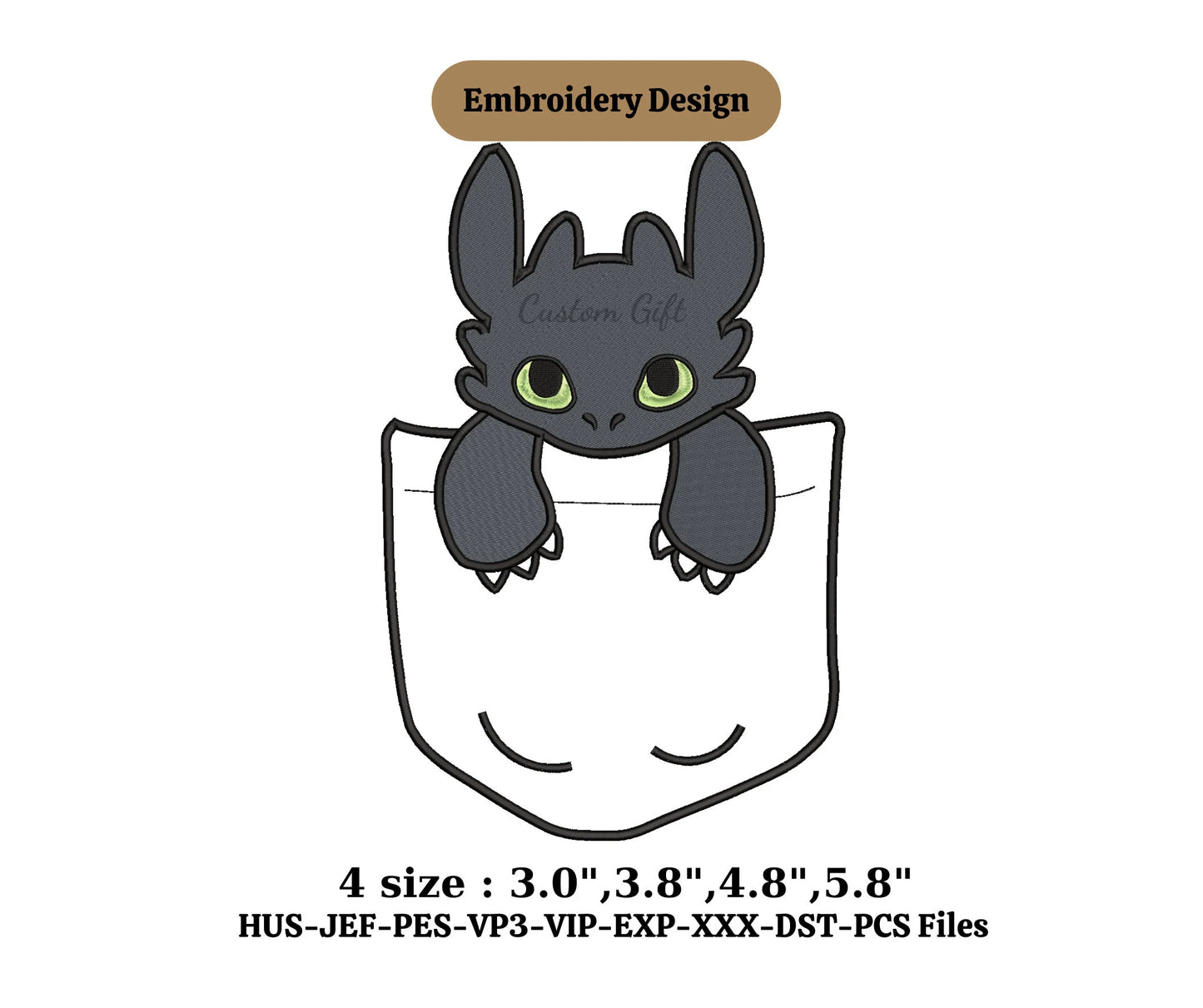 Toothless dragon embroidery ,embroidery couple,embroidery files,embroidery toothless dragon,Cute Dragon Vector