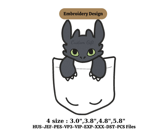 Toothless dragon embroidery ,embroidery couple,embroidery files,embroidery toothless dragon,Cute Dragon Vector