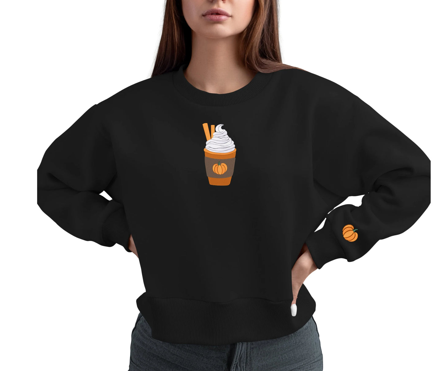 Pumpkin spice latte embroidery machine ,coffee cup embroidery autumn,pumpkin embroidery