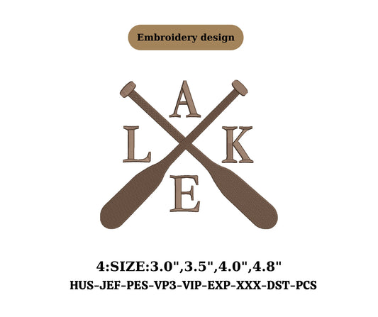 Lake Rowing Oars embroidery machine design install dowload summer embroidery ,Boat embroidery,Oars embroidery,Kayak Paddles,Fishing