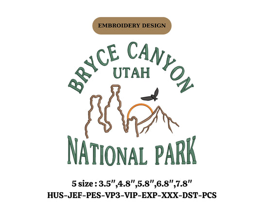 Bryce Canyon national park embroidery design national park crew,national park style,Utah embroidery,Utah embroidery,Utah crewneck