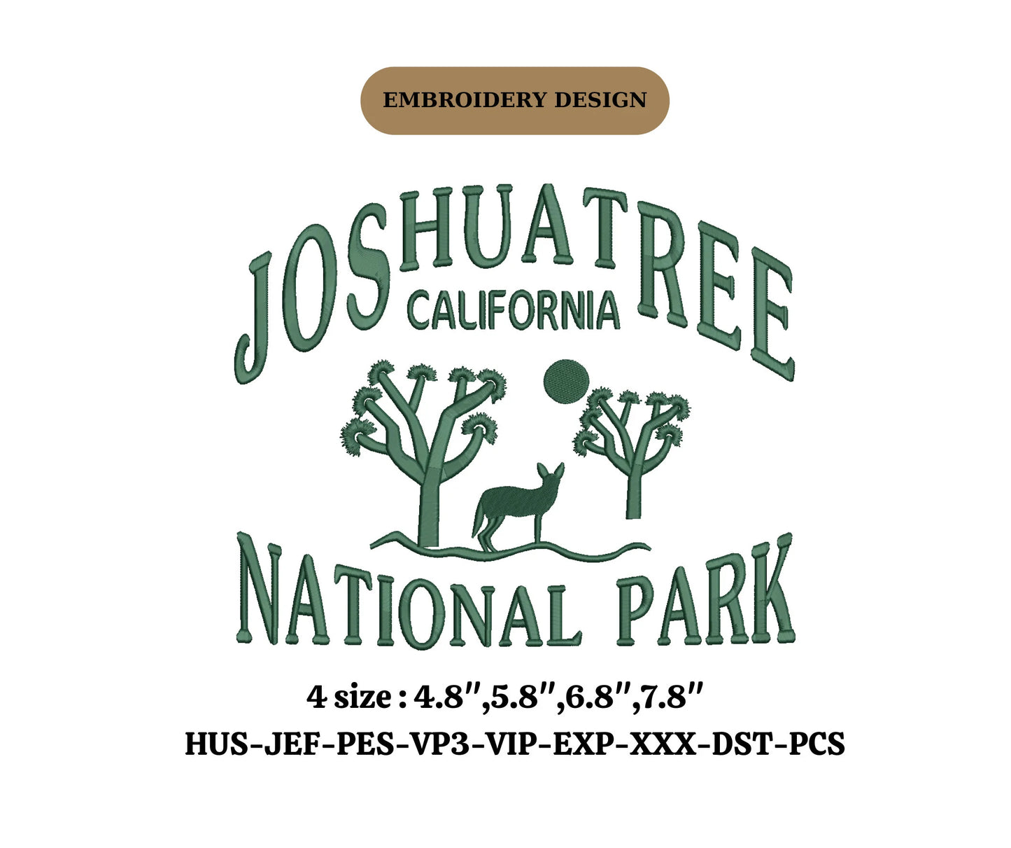 JOSHUA TREE national park  embroidery machine design