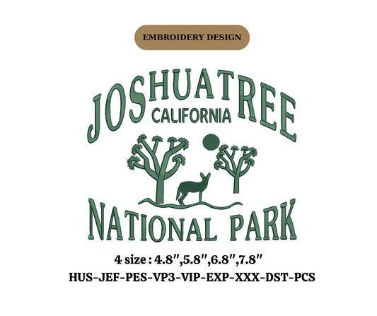 JOSHUA TREE national park  embroidery machine design
