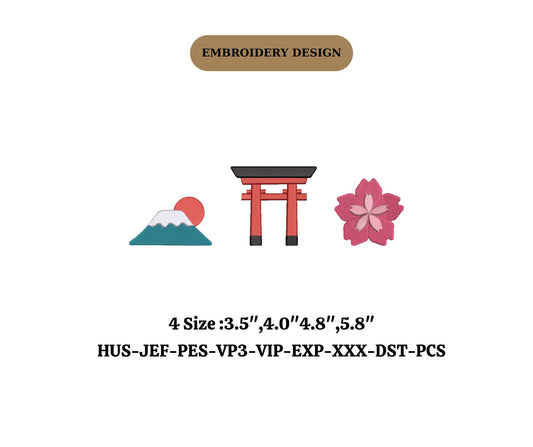 Japan embroidery Japanese Art sakura fujisan  Embroidery Hat Embroidery Embroidery Designs Mini Embroidery,Sakura Embroidery