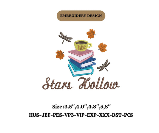Stars hollow embroidery Autumn Fall embroidery coffee mug embroidery
