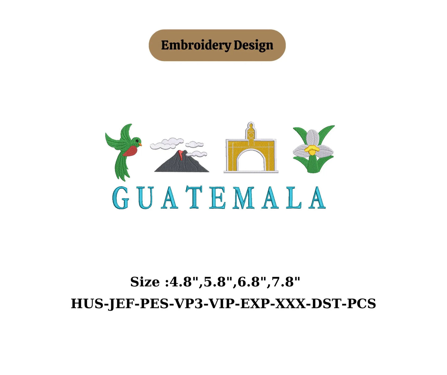 Guatemala Embroidery Design Monja Blanca Quetzal, Antigua Volcano Shirt, Atitlan Gift, Flag Lover, Hoodie