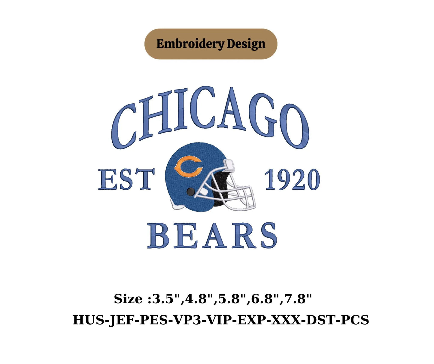 Chicago Bears state embroidery state embroidery city lover US embroidery state location designs 4 inch hoop