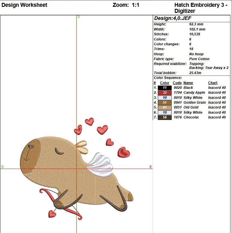 Capybara Machine Embroidery Design, Capybara Embroidery Design valentine embroidery machine cupid valentine embroidery animal embroidery