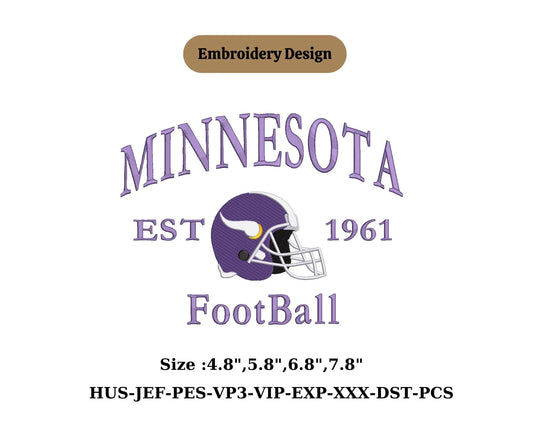 Minesota Football  embroidery state embroidery state embroidery city lover US location embroidery