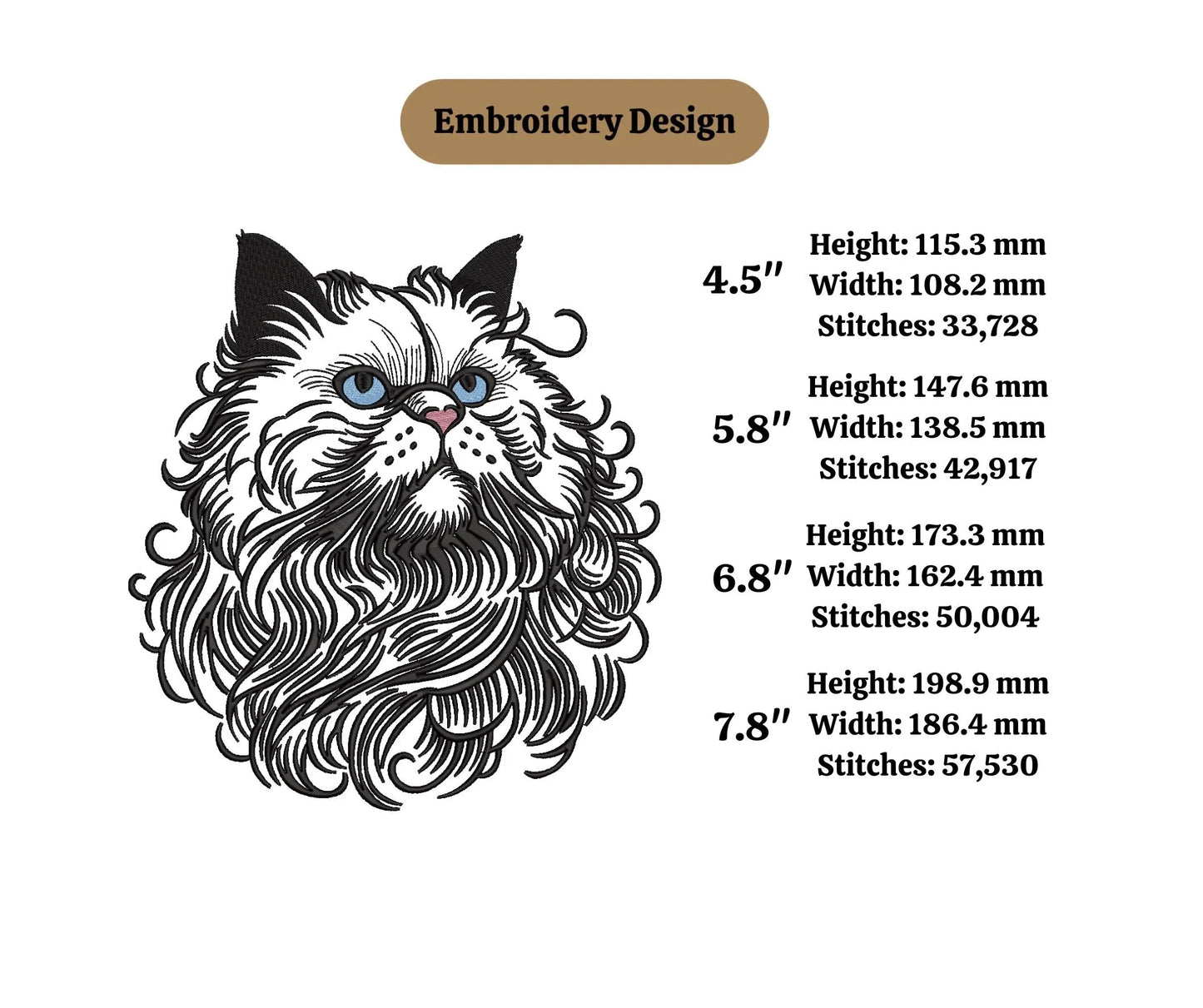 Cat embroidery embroidery machine design,animal embroidery machine